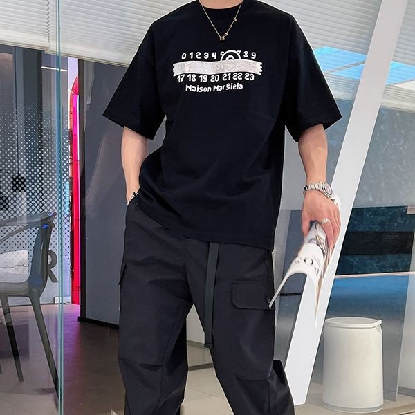 超人気 メゾンマルジェラ MM6 半袖 tシャツ コピーブラック Mac67837
